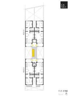 Edificio CASA 40 | Arquine Cohabitation Architecture, Apartment Building Plans, Small Apartment Building Plans, Residential Building Plan, Social Housing Architecture, Interior Architecture Drawing, Building Layout