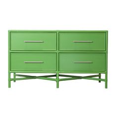 a green dresser with four drawers