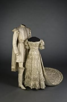 Wedding gown of Josephina of Sweden, 1823 1820s Fashion, Regency Fashion, 19th Century Fashion, Wedding Gowns Vintage