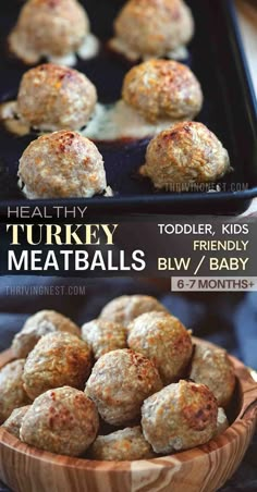 baby turkey meatballs Blw Meatballs 6 Months, Blw Recipes No Egg, Turkey Meatballs Healthy Clean Eating, Blw Ground Turkey Recipes, Blw Meatballs Ground Turkey, Egg Free Toddler Recipes, Turkey Baby Food Recipes, Egg Free Turkey Meatballs, Dairy Free Muffins For Baby