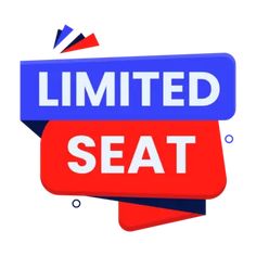 the limited seat sign is red and blue