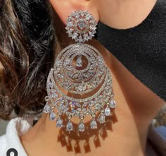 Silver & Rose Gold Chaandbalis/ CZ Chaandbali/ Zirconia Earrings/ Indian Earrings/ Pakistani Earrings/ Bollywood Jewelry/ Sabyasachi These Celebrity Inspired Jhumka Earrings Are A Perfect Accessory This Wedding Season. Secured with a post and back Handcrafted To Perfection Perfect For Indian Weddings And Celebrations A Beautiful & Memorable Gift for Weddings and Special Occasions Fashion Empire Studio gives you new look, Made of high quality material(s). This is very Designer Long Jhumki Big Earrings Indian, Pakistani Earrings, Indian Wedding Jewelry Sets, Indian Accessories, Indian Bridal Jewelry Sets, Bottle Craft, Fancy Jewellery Designs, Indian Jewellery Design Earrings, Earrings Indian