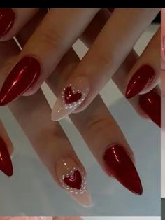 Cherry Wine Nails, Hoco Nails, Wine Nails, Cherry Wine, Nails Prom, Going Viral, Nails 2024, Xmas Nails, Heart Nails