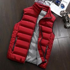 Mens Sleeveless Jacket, Mens Vest Casual, Waistcoat Fashion, Men Waistcoat, Mens Vest Jacket, Chaleco Casual, Waistcoat Men, Sleeveless Coat, Winter Jacket Men