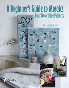 a book cover with pictures of towels and dishes on the counter in front of a sink