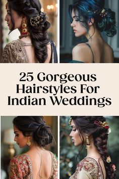 Discover elegant and timeless Indian wedding hairstyles that will make you look stunning on your special day. From intricate updos to cascading curls, find the perfect hairstyle to complement your bridal attire. Whether you prefer traditional braids or modern twists, these Indian wedding hair ideas are sure to inspire your bridal look. Elevate your beauty with these exquisite hairstyles for an unforgettable celebration of love and culture. Indian Hair Wedding, Punjabi Wedding Hairstyles, Messy Braided Hairstyles Indian, Messy Braid Indian Wedding, Messy Bridal Hairstyles, Hairstyles On Lehenga, Kimono Hairstyle, Plats Hairstyles, Traditional Braids