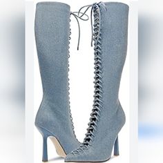 Elevate Your Style With These Steve Madden Killa Ankle Boots And Booties. Featuring A Pointed Toe And Zip Closure, These Boots Are Perfect For Any Occasion, Whether It's A Party Or A Casual Day Out. The Denim Fabric And Synthetic Outsole Material Make Them Durable And Versatile For All Seasons. These Boots Are Part Of The Steven By Steve Madden Product Line And Come In A Solid Denim Color With Accents Of Lace, Zipper, And Eyelet. The Stiletto Heel Style Adds A Touch Of Elegance, While The Regula Casual Fitted Denim Blue Boots, Denim Boots For Winter, Fitted Denim Boots For Winter, Fitted Denim Blue Boots With Round Toe, Spring Denim Blue Denim Boots, Fitted Denim Casual Boots, Fitted Denim Blue Boots For Fall, Denim High Heel Boots For Spring, Casual High Heel Denim Boots