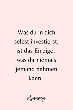 a pink background with the words, was duin dich selbst invester ist