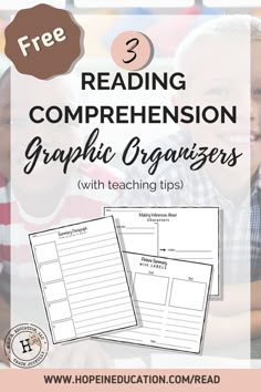 Pin for free teaching resources - 3 reading comprehension graphic organizers with teaching tips for elementary school teachers Reading Comprehension Graphic Organizers, Comprehension Graphic Organizers, Middle School Reading, Teaching Ela, Teaching Middle School, Graphic Organizer, Reading Lessons