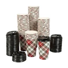 a pile of cups sitting next to each other