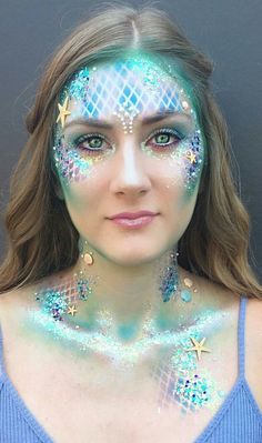 Mermaid Costume Makeup, Edc Makeup, Evil Mermaids, Halloweenský Makeup