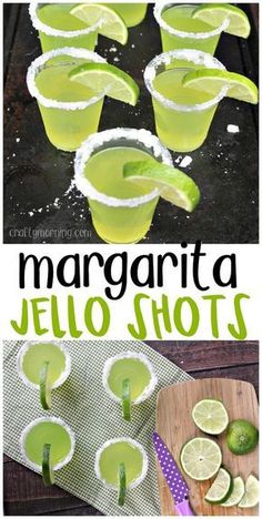 margarita jello shots with limes and sugar