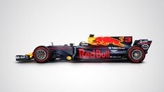 a red bull racing car on a white background