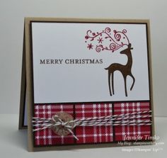 a christmas card with a reindeer on it