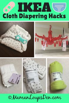 the instructions for how to fold cloth diapering hacks are shown in this collage