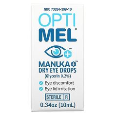 Glycerin 0.2%Eye Discomfort Eye Lid Irritation Sterile Optimel® Manuka + Dry Eye Drops also contains a proprietary pharmaceutical grade Leptospermum spp. honey (165 mg/g) as an excipient. For use as an adjunct therapy in addition to good eyelid hygiene. Uses: For the temporary relief of irritation due to dryness of the eye. For use as a protectant against further irritation or to relieve dryness of the eye. Honey Eyes, Eye Pain, Dry Eyes Relief, Dry Eye, Eye Drops, Medical Help, Manuka Honey, Dry Eyes, Lubricant