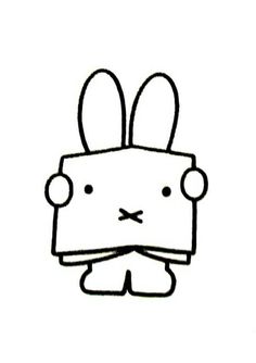 a black and white line drawing of a rabbit with a pillow on its back,