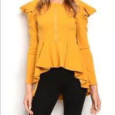 Super Low Price For A Brand New Boutique Item Slashing Markups! Top Chic Yellow Pullover Sweater Top Sexy. Badass. Flattering. Impressive. This Is A Bold Top. A Statement Piece Of Its Own. Made In Usa This Is A Sweater Top For Someone Who Wants Something A Little Different That Doesn't Blend In With The Crowd. Someone Who Likes To Take Chances And Make. It. Work. This Tight Fitting, Thick Fabric, Bright Mustard Yellow Sweater Top Is Waiting For The Fashionista That Can Rock It! Tight Fit / Runs Mustard Yellow Sweater, Take Chances, Peplum Sweater, Sweater Tunic, Lace Skater Dress, Blouse Price, Chic Sweaters, Yellow Sweater, Yellow Fashion