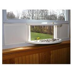 ClearView Window Bird Feeder - Birdhouses Window Birdhouse, Diy Pool Ideas, Window Bird Feeder, Double Hung Windows, Bird Feeding, Pvc Panels, Plastic Windows, Diy Birds, Door Decor Ideas