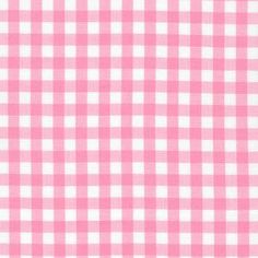 a pink and white checkered table cloth