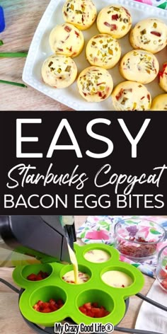 easy starbuck's copycat bacon egg bites recipe for kids to make and eat