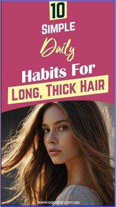 10 simple daily habits for long, thick hair! 🌿 Transform your hair with these easy-to-follow tips that will promote growth and volume. 💇‍♀️✨ Click to discover the secrets to thicker hair! #ThickHair #HairGrowthTips Ethiopian Hair, Thicker Hair Naturally, Overnight Hair Mask, Make Your Hair Grow Faster, Get Thick, Hair Grow Faster, Accelerate Hair Growth, Get Thicker Hair, Easy Care Hairstyles