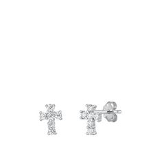 Sterling Silver High Polished Cross Clear Cubic Zirconia Earrings 925 New Jewelry Female Unisex All our silver jewelry is crafted from .925 silver also commonly referred to as sterling silver. Sterling silver is the standard for beautiful high-quality silver jewelry and can not be replicated by lower priced silver plated jewelry. It is 92.5% pure silver, mixed with alloys to add strength and durability to stand the test of time. We promise superior service which includes fast shipping, great com Tarnish Remover, Cubic Zirconia Earrings, Zirconia Earrings, Silver Plated Jewelry, New Jewelry, Pure Silver, Sterling Silver Earrings, Silver Plate, Silver Earrings