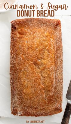 A loaf of bread coated in cinnamon and sugar. Cinnamon Sugar Bread, Donut Bread, Cinnamon Bread Recipe, Sugar Bread, Cinnamon Donuts, Christmas Bread, Cinnamon Sugar Donuts, Sugar Donut, Loaf Of Bread