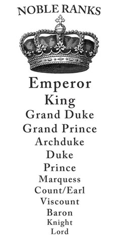 an advertisement for noble franks'emperor king grand duke