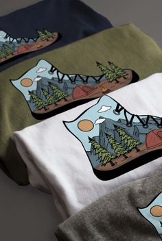 This shirt is a tribute to your love for outdoor adventures, symbolizing the beginning of journeys into nature's embrace. Camping Tee, Military Green, Outdoor Adventures, Outdoors Adventure, The Beginning, Camping, Green