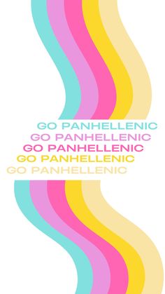 an image of colorful lines with the words go panhellenio, go panhellenio and go panhellenio