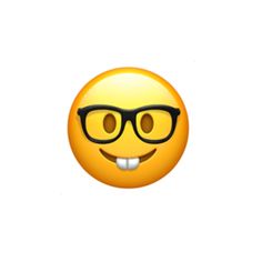 a yellow smiley face with glasses on it