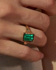 The Bling Ring, Future Engagement Rings, Pamela Love, Diy Rings, Emerald Engagement Ring, Elegant Ring, Gems Jewelry, Emerald Ring, White Topaz