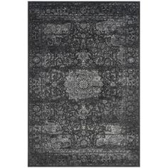 an area rug with black and white colors