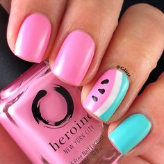 Kids Nail Designs, Girls Nail Designs, Aqua Nails, City Nails, Manicure Gel, Nails Tumblr, Short Nail, Nails For Kids