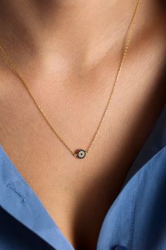 14k Solid Gold Evil Eye Necklace , Gold Evil Eye Necklace , Protection Necklace, Kabbalah Necklace , Bridesmaid Jewelry , Christmas Gift Material : 925k sterling silver , 8k solid gold , 14k solid gold , 18k solid gold Colour : GOLD , WHITE , ROSE Dimensions Pendant Diameter : 8 Millimetres 14k Solid Gold Evil Eye Necklace , Gold Evil Eye Necklace crafted with love from solid sterling silver in TEXAS. ►HOW TO ORDER 1- Please select your preferred chain length and material from the menu. ►PRODUCT Small Evil Eye Necklace, Evil Eye Gold Chain, Evil Eye Pendants, Evil Eye Gold Pendant, Evil Eye Chains, Evil Eye Gold Necklace, Dainty Evil Eye Necklace Gift, Elegant Evil Eye Necklace For Gift, Elegant Evil Eye Necklace Gift