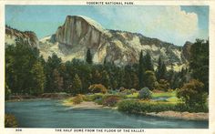 the yosemite national park is depicted in an old postcard from the early 1900's