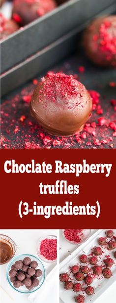 chocolate raspberry truffles with 3 ingredients