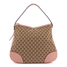 This is an authentic GUCCI Soft GG Monogram Large Margaux Hobo in Beige and Soft Pink. This stylish tote is finely crafted of brown on beige Gucci GG monogram canvas. The tote features a pink leather handle, trim, and light gold toned hardware. The top opens to a beige fabric interior with zipper and patch pockets. Gg Monogram, Beige Fabric, Pink Leather, Monogram Canvas, Leather Handle, Soft Pink, Patch Pocket, Monogram, Gucci