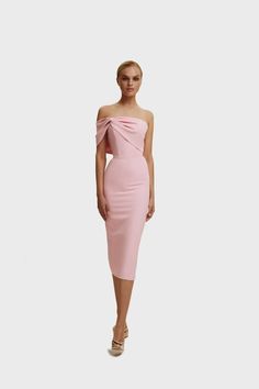 Buy Pink Classy midi dress with open neckline at Milla Dresses. Wide size range from XXS to XXL. FREE shipping across the USA. Return in 30 days. Classy Formal Dresses, Milla Dress, Classy Midi Dress, Black Sophisticated Dress, Milla Dresses, Simple Evening Dress, Gabardine Fabric, Straight Across Neckline, Tulle Maxi Skirt