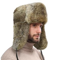 - Material: Faux Fur+Cotton. Skin-Friendly, Windproof, Thick, Thermal, Makes You Feel Warm And Comfortable, Protect Your Head And Ears From Cold Wind And Snow - For Head Circumference: 56-60cm, One Size Fits For Most Adults And Teenagers - Classic Ushanka Style, Earflap Design And Fluffy Faux Fur Make This Hat Be A Fashion Accessory, Easy To Match All Style Clothes, Keep You Warm And In Style At The Same Time Russian Winter Hat, Trooper Hat, Fur Trapper Hat, Russian Hat, Rabbit Fur Hat, Russian Winter, Aviator Hat, Ear Flap Hats, Ski Cap