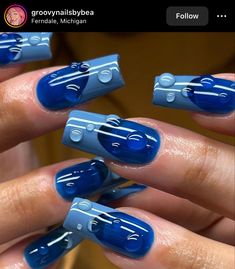 Water World, Colorful Nails, Her Nails, French Acrylic Nails, Kawaii Nails, Dream Nails, Fire Nails, Funky Nails, Pretty Acrylic Nails