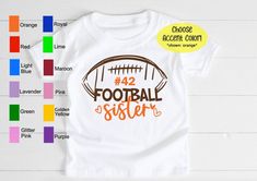 Football shirt for SISTER- Personalized Kids Football shirt- Football shirt for little sister- CUSTOM football shirt for little sister Baby Football Outfit, Kids Football Shirts, Baby Football, Football Sister, Custom Football Shirts, Thanksgiving Baby Outfits