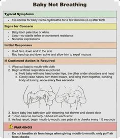 baby not breathing worksheet with instructions