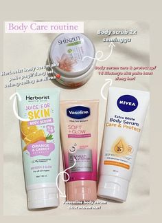 Shinzui Body Scrub, Herborist Body Serum, Body Skin Care Routine Products, Nivea Skincare, Juice For Skin, Perfect Skin Care Routine