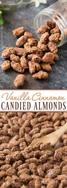 vanilla cinnamon candied almonds on a table