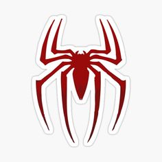 the amazing spider - man logo sticker is shown in red on a white background