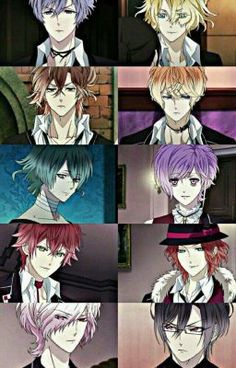 the many faces of an anime character with different hair colors and hairstyles, all in