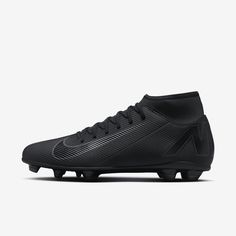 the nike superfly pro football cleat is shown in black