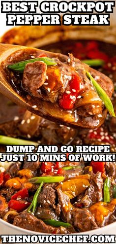 the best crockpot pepper steak dump and go recipe just 10 mins of work